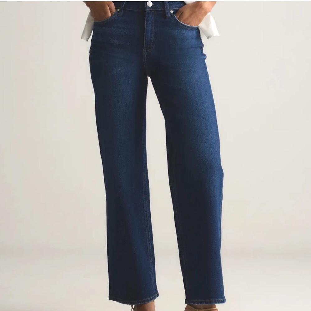 Quince Women's Straight Leg Jeans in Dark Blue